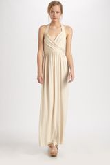 Rachel Pally Ilia Shirred Halter Maxi Dress