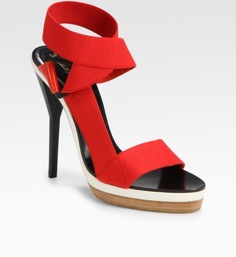 3.1 Phillip Lim Kiara Elastic CrissCross Sandals in Red - Lyst
