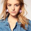 Asos Collection Limited Edition Fabric Flower Hoops in Purple - Lyst