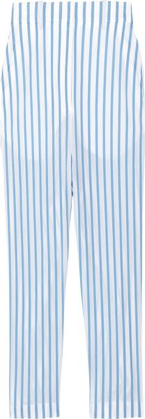 The Row Seedun Striped Cotton Cropped Pants in White - Lyst