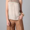 Tucker Combo Ruched Tank in Beige - Lyst