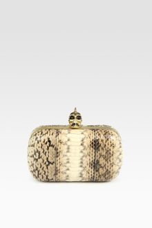 Alexander McQueen Snakeskin Skull Box Clutch - Lyst