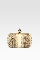 Alexander McQueen Snakeskin Skull Box Clutch