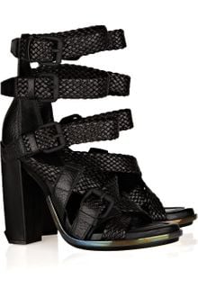 Alexander Wang Petra Textured-leather Sandals - Lyst