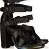 Alexander Wang Petra Texturedleather Sandals in Black - Lyst