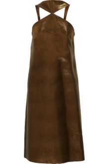 Jil Sander Halter-style Metallic Woven Dress - Lyst