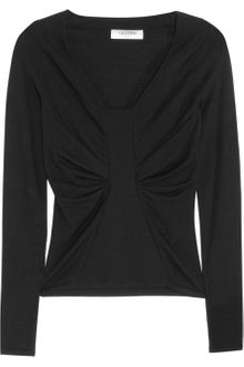 Valentino Roma Gathered Wool-blend Sweater - Lyst