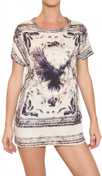 Balmain Eagle Print Cotton Jersey Dress - Lyst