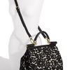 Dolce & Gabbana Miss Sicily Lace Lambskin Leather Top Handle Satchel in Black - Lyst