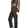Ferragamo Silk Chiffon & Chic Wool Canvas Jumpsuit in Black - Lyst