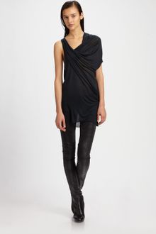 Helmut Lang Slack Jersey Draped Top - Lyst