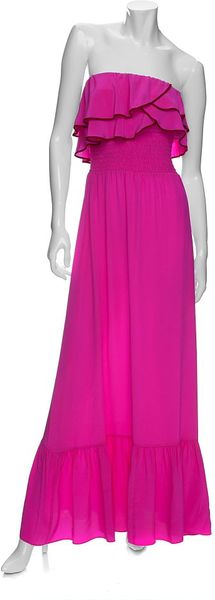 Jay Godfrey Maxi Silk Dress: in Pink (hot pink) - Lyst