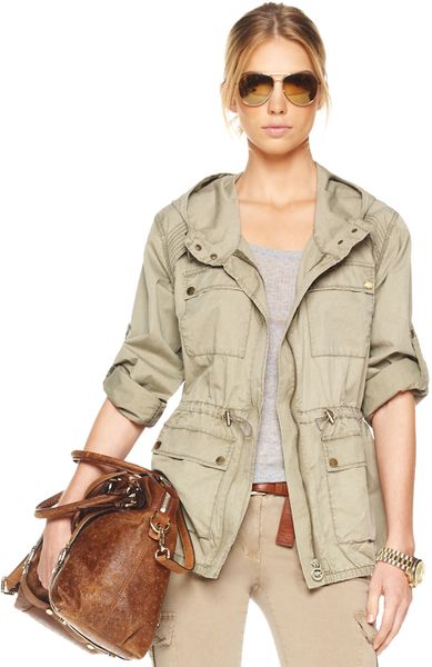 Michael Kors Cinchedwaist Anorak in Khaki (green) - Lyst