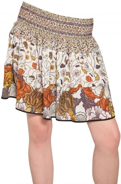Proenza Schouler Printed Silk Chiffon Skirt in Multicolor (white) - Lyst