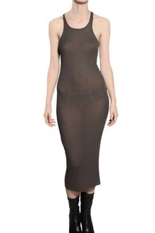 Rick Owens Ribbed Viscose Silk Dress - Lyst
