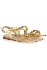 Stella McCartney Metallic Faux Leather and Cork Sandals