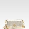 Tory Burch Foldover Metallic Leather Mini Bag in Black (black-pewter) - Lyst