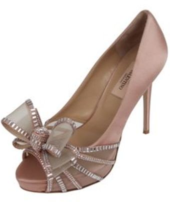 Valentino Bow Toe Satin Glam Pumps - Lyst