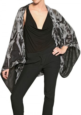 Alexander McQueen Printed Silk Georgette Sweater - Lyst