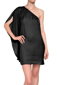 American Retro One Shoulder Satin Dress - Lyst
