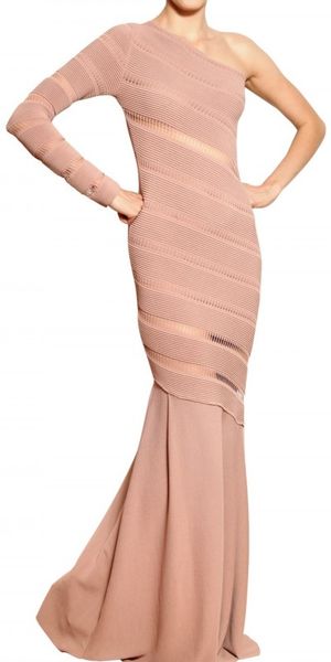 Antonio Berardi Ajour On Milano Stitch Dress in Pink - Lyst