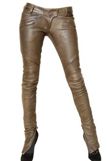 Balmain Leather Trousers - Lyst