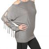 Beayukmui Cut Out Silk Knit Sweater in Gray (grey) - Lyst