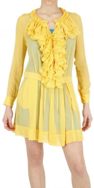 Beayukmui Silk Chiffon Ruffle Dress - Lyst