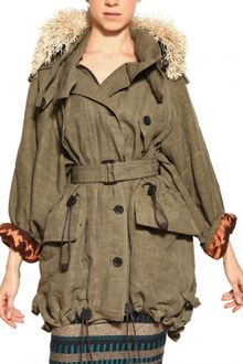 Burberry Prorsum Cotton Fringed Neck Linen Sport Jacket - Lyst
