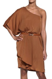 Deby Debo Belted Satin One Shoulder Dress - Lyst