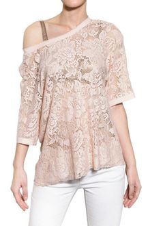 Dolce & Gabbana Satin Trim Viscose Lace Top - Lyst