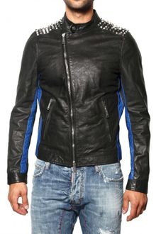 DSquared2 Studded Biker Style Leather Jacket - Lyst