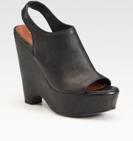 brown sling back wedges