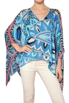 Emilio Pucci Printed Woven Silk Top - Lyst