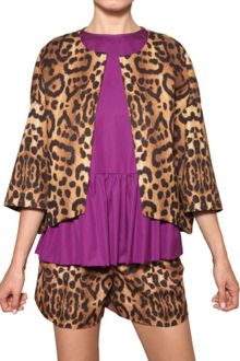 Giambattista Valli Leopard Print Cotton Gabardine Jacket - Lyst