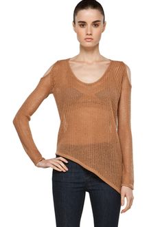 Helmut Lang Asymmetrical Hem Top in Tan - Lyst