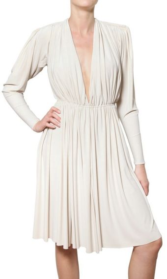 Lanvin Pleated Techno Jersey Empire Cut Dress - Lyst