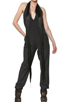 Maison Martin Margiela Fringed Stretch Cotton Twill Jumpsuit - Lyst