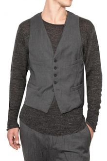 Neil Barrett Extremely Creased Wool Grisaille Vest - Lyst