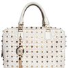 Versace Baroque Stitch Studded Nappa Top Handle in White (grey) - Lyst