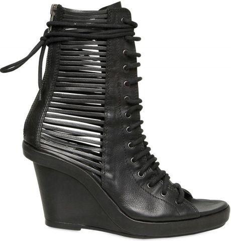 ann demeulemeester laced leather boots