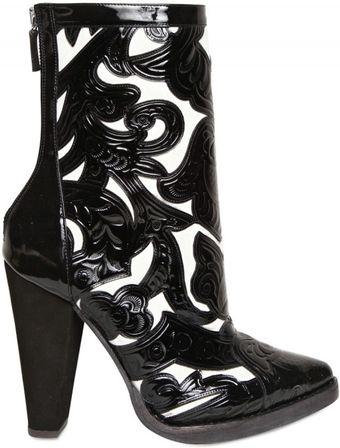 Balmain 110mm Suede & Patent Embossed Boots - Lyst