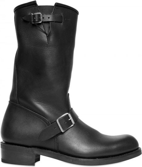 Balmain Double Belted Leather Boots in Black for Men - Lyst
