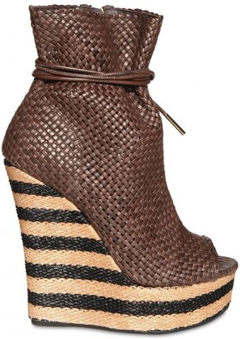  Woven Wedge Bootie 