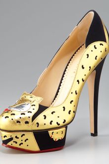 Charlotte Olympia Leopard-Detail Platform Pump - Lyst