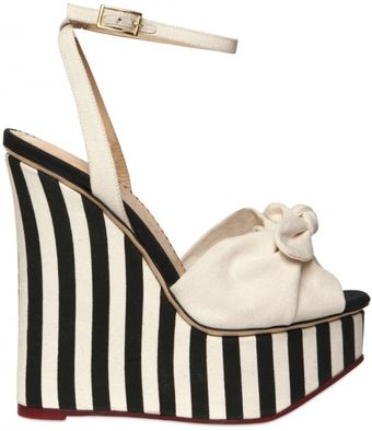  160mm Striped Cotton Linen Wedges 