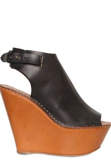 Chloé 130mm Leather Open Toe Wedges - Lyst