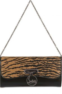 Christian Louboutin Riviera Panama Tiger Leather Clutch - Lyst
