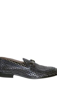 Dolce & Gabbana Leather Horsebit Mesh Loafers - Lyst
