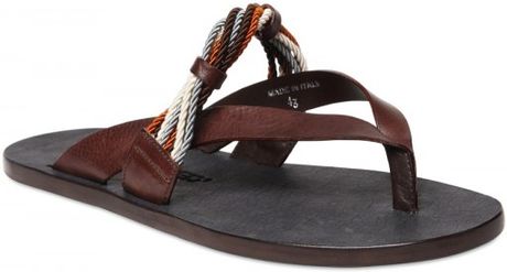 DsquaredÂ² Multicoloured Rope Calfskin Sandals in Brown for Men | Lyst